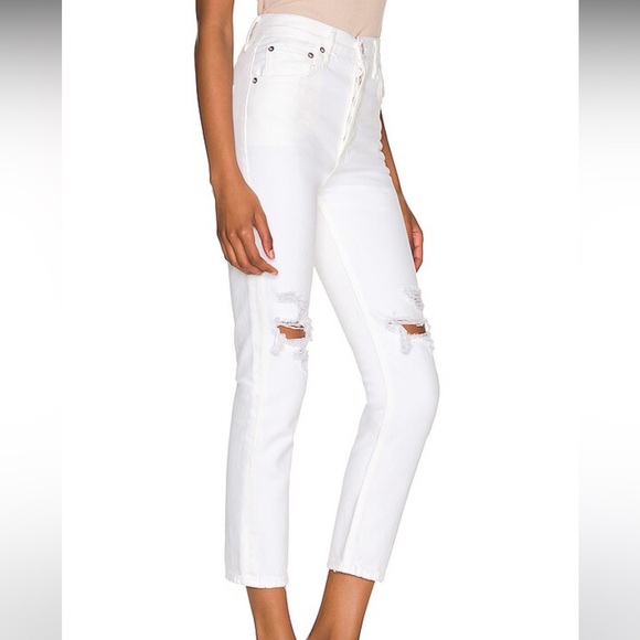 Agolde Riley Distressed Crop Jeans - Picture 2 of 10